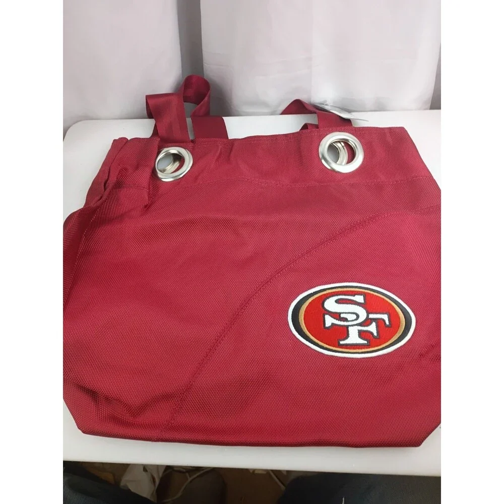 New San Francisco 49ers Hot Red Tote Bag Purse NFL Grommet Nylon Tote Bag Purse